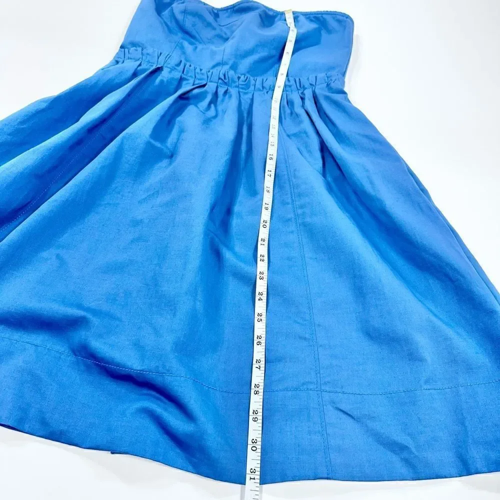 Marc by Marc Jacobs Kline pleased periwinkle blue strapless full skirt dress 10